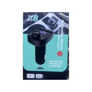 X8 Multifunction Wireless Car MP3 Player – Bluetooth FM Transmitter Dual USB Charger 3.1A Hands-Free Kit