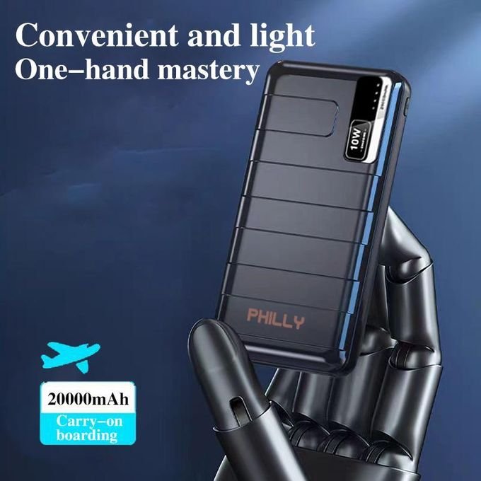 Philly 20000mAh 2.1A Fast Power Banks For All Phones-Black