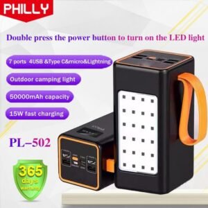 Philly 50000 MAh Super Fast Charger Power Bank With LED Lights