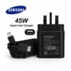Samsung Samsung CHARGER 45W SUPER FAST CHARGER ADAPTIVE CHARGING FOR NOTE 20 Ultra S20 S21 S22 S23 S24 S25 S26 Ultra Type-C To Type C